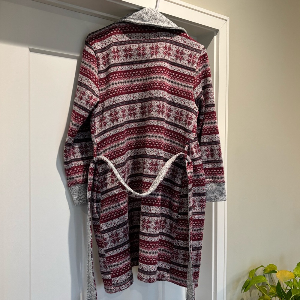 Nautica Women's Pink and Gray Patterned Robe